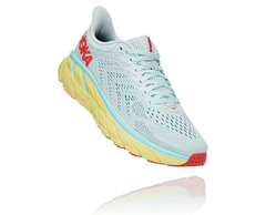 HOKA ONE ONE W CLIFTON 7 1110509 MORNING MIST / HOT CORAL 2021